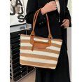 thumbnail image 3 of CoCopeaunts Straw Tote Bag Women Summer Large Beach Bag Handwoven Stripe Shoulder Bag Handbag for Daily Travel Vacation, 3 of 7
