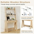 thumbnail image 4 of Costway Home Office Ladder Desk Wall-Leaning Laptop Workstation with Storage Shelves Natural, 4 of 10