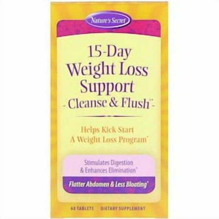 Nature's Secret, 15-Day Weight Loss Support, Cleanse & Flush, 60 Tablets (Pack of 2)