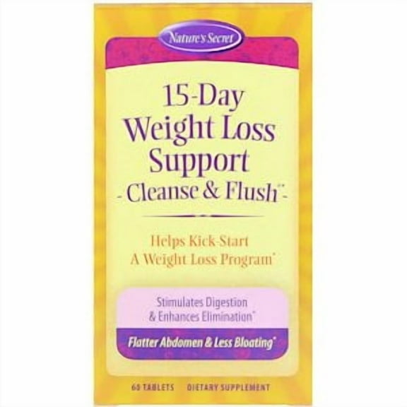Nature's Secret, 15-Day Weight Loss Support, Cleanse & Flush, 60 Tablets (Pack of 2)