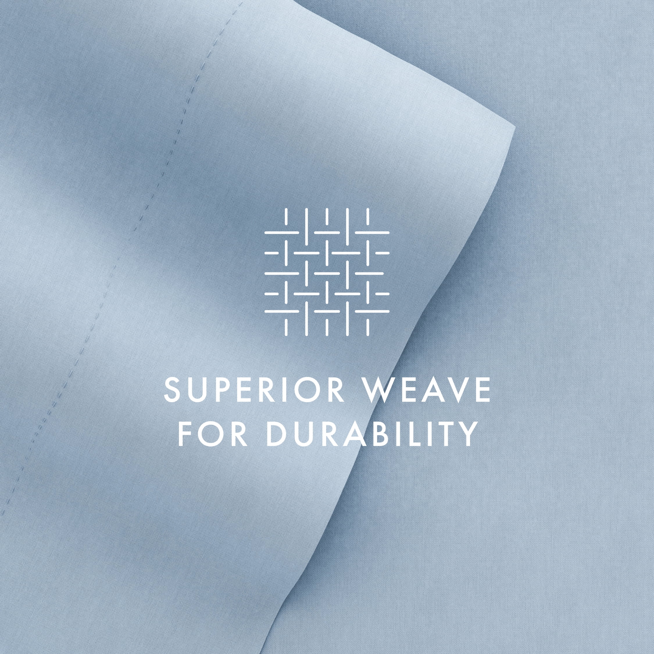 Noble Linens 4 Piece Solid Microfiber Bed Sheet Set, Light Blue, Full