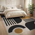thumbnail image 3 of ODIKA 8'x10' Washable Area Rug Black Gold Geometric Design Elegant Abstract Art Inspired for Living Room, Under Sectional, Family , Durable, Non-Slip, 3 of 7