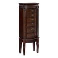 thumbnail image 1 of Linon Joelle Jewelry Armoire with Gold Drawer Pulls and Plush Black Lining, Brown, 1 of 13