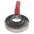 thumbnail image 1 of Cepillo de Metal para picazón de ganado, peine para derramar Curry con agarre suave para caballos grandes, seis anillos de acero inoxidable, 1 of 5