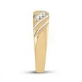 thumbnail image 4 of Solid 10K Yellow Gold His and Hers Real Natural Diamond Trio Three Rings Set Solitaire Matching Rings Wedding Band Set 1/5 Carat - ( .20 Cttw ) - Ladies Size 7 - Mens Size 11.5, 4 of 6