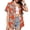 Orange, variant on Fancyglim Women's Button Down Shirt Summer Short Sleeve Hawaiian Blouse Tops Tropical Floral Printed Lapel Neck Cardigan Shirt Apricot XL