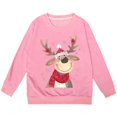 thumbnail image 4 of Wdgfv Chandails en Molleton de Noël pour Filles, Chandail à Manches Longues, Col Rond, Décontracté, Doux, pour la Saison des Fêtes, Rose, 8-9 Ans, 4 of 4