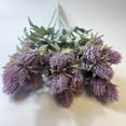 thumbnail image 4 of 3Pcs Artificial Thistle Flowers Fake Spray Eryngium Faux Sea Holly Bouquet Real Touch Plants Floral Tree for Wedding Bridal Home Table Centerpiece Decor (Purple), 4 of 15