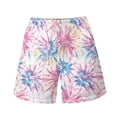 thumbnail image 4 of Binienty Men's Board Shorts Beach Swim Trunks With Tie Dye Design - Breathable Quick Dry Wear for Summer Surfing and Vacation, 4 of 9