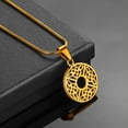 thumbnail image 6 of Jewmon Medallion Celtic Knot Round Coin Pendant Necklace Men 18K Gold Plated Irish Viking Jewelry, 6 of 7