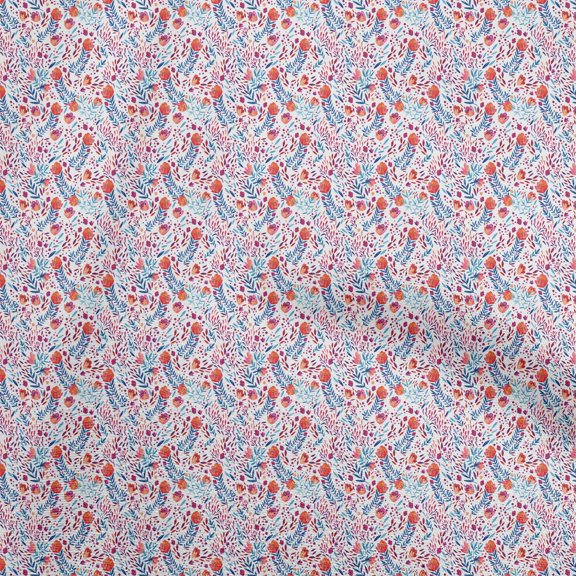 oneOone Cotton Poplin Twill White Fabric Floral Sewing Craft Projects Fabric Prints By Yard 56 Inch Wide