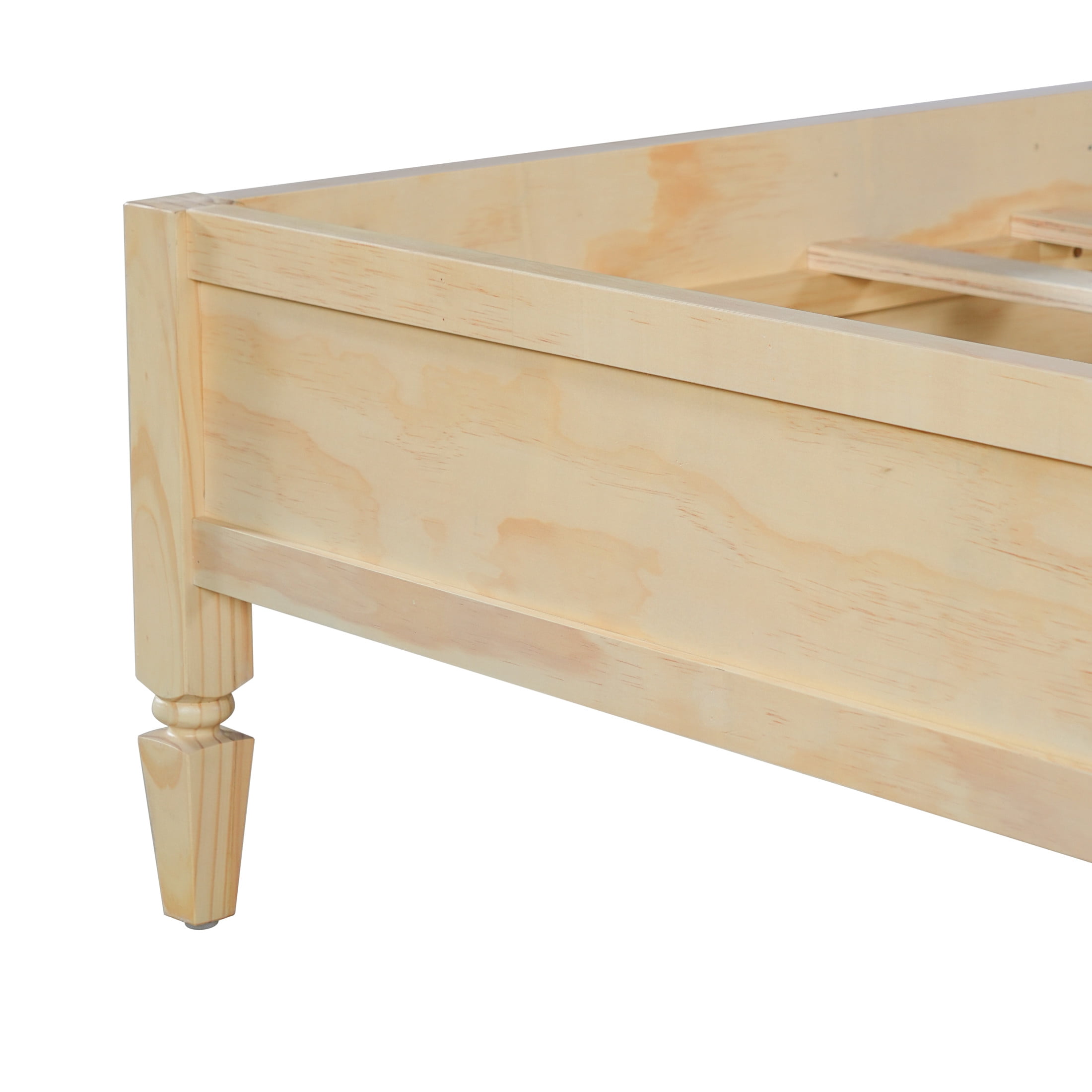Christopher Knight Home Wooden Platform Bed Frame with Classic Panel Headboard, King Size, Natural