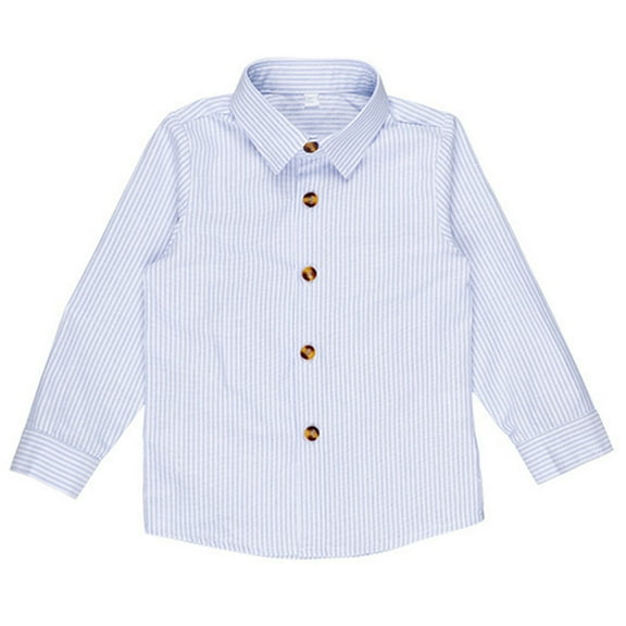 Timegard Baby Boys Clothes Fall Long Sleeve Lapel Collar Dressy Tops Striped Cotton Button down Shirt