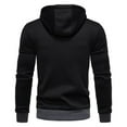 thumbnail image 4 of Manxivoo Black Hoodie Men, Men's Zipper Hooded Men's Jacket Plus Size Cardigan Hooded Jacket Solid Color Puffy Jacket Hoodies for Men Black XXXL, 4 of 5