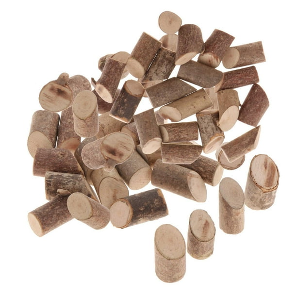 Rodajas de madera portátiles para manualidades, bloques sin terminar, rodajas de madera, bonita madera 50pcs Oblique Head