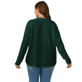 thumbnail image 2 of TEMOFON Plus Size Fall Long Sleeve for Womens Button Down Knit Cardigan for Women V Neck Waffle Knit Tops, 2 of 4