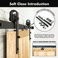 thumbnail image 4 of Homacer 5-in-1 60in x 84in Pine Wood Frame Barn Door with 11ft Long Flat Track, Classic Design Roller Installation Hardware Kit Including Door Handle and Soft Close，, Interior Use Only, 4 of 8