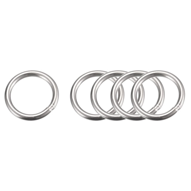 Inoxidable Acero O Anillos, 5uds 40mm (1,57) Exterior Diámetro 5mm Grosor Multiuso Metal Soldado Juntas Tóricas Redondos Anillos