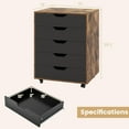thumbnail image 3 of Mobile Filing Cabinet with Universal Wheels & Drawers, Wood Printer Stand with Storage, Rolling File Cabinets for Home Office Living Room Bedroom, 3 of 18