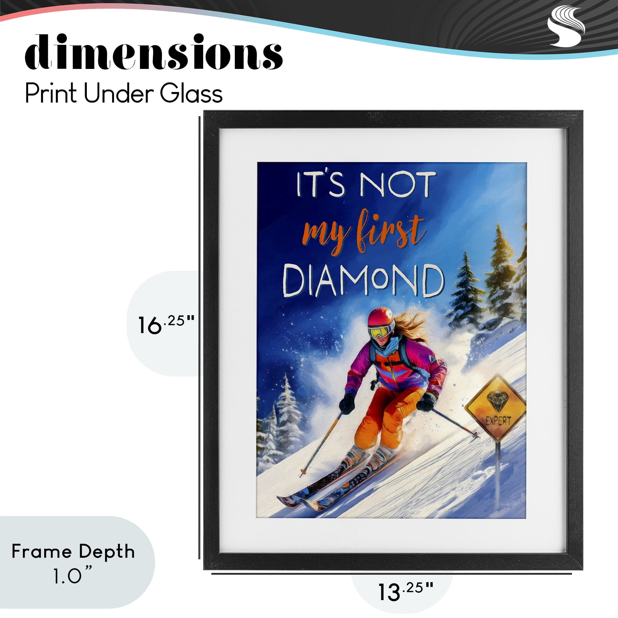 Stupell Industries Not My First Diamond Black Framed Print Under Glass, design by Grotto Studios
