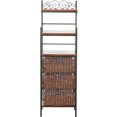 thumbnail image 4 of SEI Manilla 3-Drawer Bakers Rack, Black w/ Brown, 4 of 5