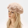 thumbnail image 2 of LinYooLi Lady Spring Winter Berets Hat Painter Style Hat Women Vintage Berets Faux Rabbit Fur Caps Female Bonnet Warm Walking Cap Present, 2 of 6