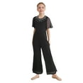 thumbnail image 1 of Sxiwei Combinaison Formelle à Manches Courtes Pailletée pour Filles Combinaison une Pièce Pantalon Grand Noir 6, 1 of 7