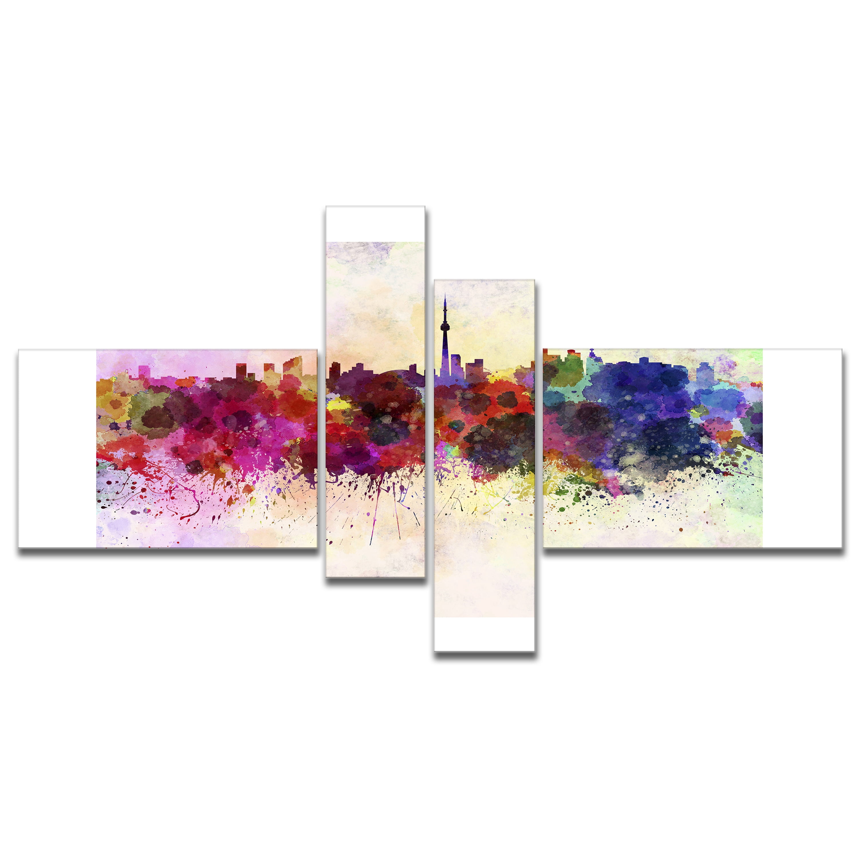 Designart 'Toronto Skyline ' Cityscape Canvas Artwork Print