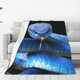 thumbnail image 4 of Cauagu Blue Viper Snake Pattern Flannel Bed Blankets,Fleece Blanket Comfortable Air Conditioning Blanket for Sofa Bed Travel Couch & Living Room -60"x50", 4 of 8
