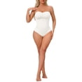 thumbnail image 2 of INSPIRE CHIC Women's Strapless Shapewear Front Hook Push Up Bodysuits Seamless Non Slip Silicone Bodyshaper with Removable Straps M White, 2 of 5