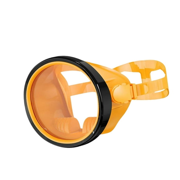 Máscara de buceo, gafas de buceo antivaho para adultos, ovaladas, a prueba de fugas, ligeras, impermeables, de gran volumen, visión amplia, lente naranja negro
