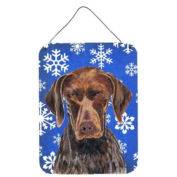German Shorthaired Pointer Winter Snowflakes Holiday Wall or Door Hanging Prints