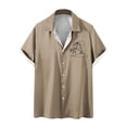 thumbnail image 2 of ALLLIST Shirts for Men Short Sleeve Hawaiian Collared Button Down Shirts Yellow Casual Mens Clothes, 2 of 4