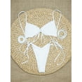 thumbnail image 2 of Women's Frilled Trim Triangle Bikini Tie Side Panty G-String Swimsuit Set, 2 of 4