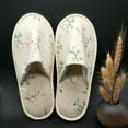 thumbnail image 3 of Ludlz Disposable Slippers Non-Slip Fleece Cloth Closed Toe Spa Slippers for Hotel, Travel, Guest and Home Portable Disposable Tree Leaf Print Closed Toe Slippers Hotel Travel SPA Shoes, 3 of 7