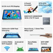 UGEE UT2 Fun Drawing Pad, 10.36 inch Drawing Area with 2K Display, 6GB + 128GB,Standalone Graphics Tablet No Computer Needed.