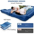 thumbnail image 6 of Double Camping Sleeping Pad with Air Pillow Built-in Foot Pump Inflatable Mat for Hiking Traveling Backpacking, 6 of 8