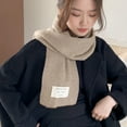 thumbnail image 2 of Fashion New Stripe Pattern Neck Protection Keep Warm Knitted Scarf Warm Scarves Long Scarf Winter Scarves BEIGE, 2 of 8
