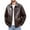 (NEW27)Coffee, variant on Men's Vintage Collar Jacket with Front Zipper Casual Distressed Faux Leather Coat for Fall Versatile Outerwear for Daily Look