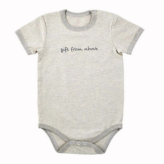 Stephan Baby 137174 Gift From Above Baby Snapshirt  Cream & Grey - 0-3 MonthsPack of 2