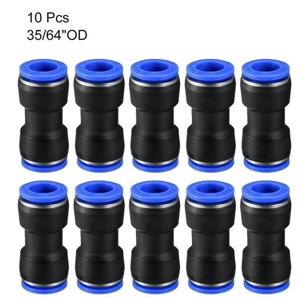Unique Bargains 10pcs Push To Connect Fittings Tube Connect 14mm Or 35/64 Straight Od Push Fit Fittings Tube Fittings Push Lock Blue Other