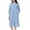 Blue, variant on Women's Soft House Coat Button Up Robe Housedress Button 3/4 Sleeve Pocket V Neck Knee Length Nightgown Grey Large-X-Large
