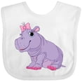 thumbnail image 3 of Inktastic Cute Purple Hippo Girls Baby Bib, 3 of 4