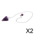 thumbnail image 1 of 2x Cono De Adivinación De Péndulo De Piedra Natural De 6 , Regalo De Joyería De Cristal Morado, 1 of 7