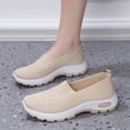 thumbnail image 6 of longantii Women's Slip On Casual Walking Shoes Breathable Knit Non Slip Comfortable Lightweight Sneakers Beige, 6 of 7