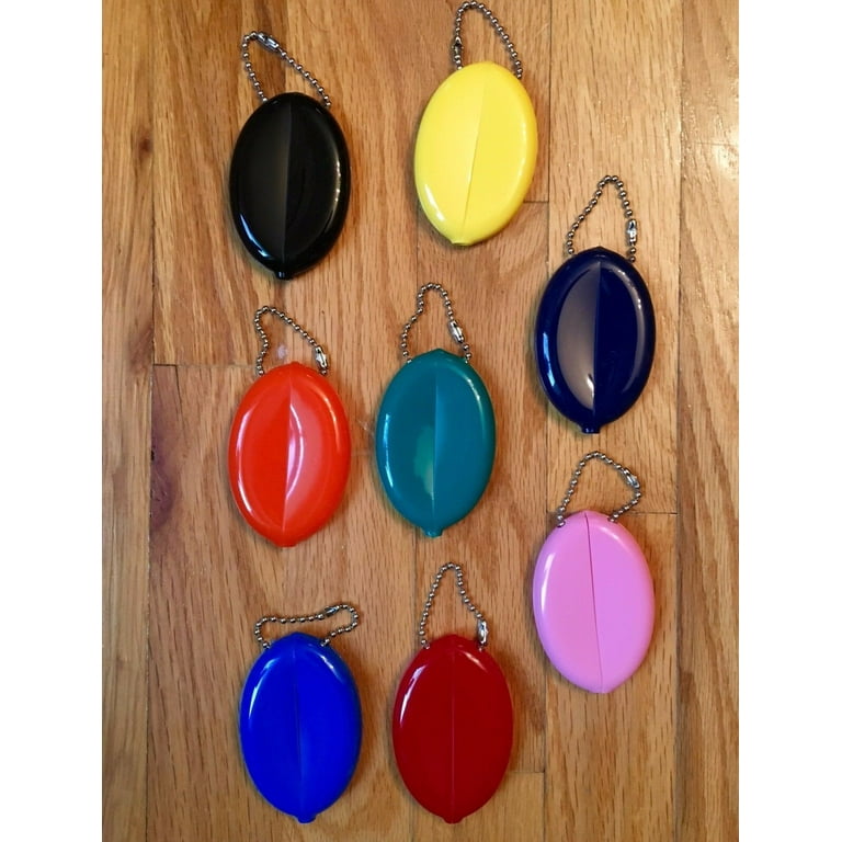 Quikoin Original Oval Sof-Touch Coin Purse – Made In USA, Flexible Vinyl Squeeze Pouch