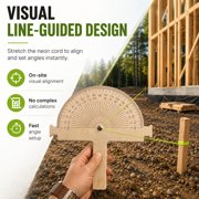 Wooden Angle Finder Tool, 0-180° Angle Measuring Tool for Woodworking with Laser Engraved Scale, Birch Wood Layout Tool for Carpenters, DIY Makers and Craftsmen