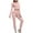 Pink, variant on Workout Sets for Women 2 Piece Long Sleeve Crew Neck Crop Slim Top High Waisted Leggings Athletic Yoga Outfits