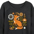 thumbnail image 3 of Instant Message - Autumn Fox & Flowers - Women's Lightweight French Terry Long Sleeve Shirt, 3 of 6