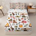 thumbnail image 2 of Homewish White Camping Zipper Twin Comforter Sets with Fitted Sheet and 2 Pillowcases, Guitar Tent Zipper Bedding Set for Men and Women, Polka Dots Reversible, 4-Piece, 2 of 6